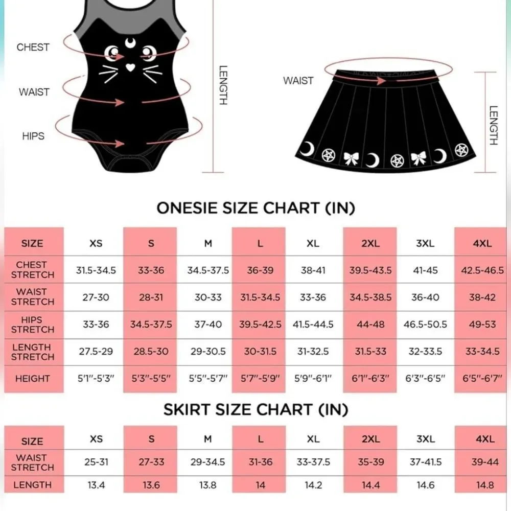 NEW LittleForBig black cat Luna‎ one piece romper bodysuit cosplay 4X